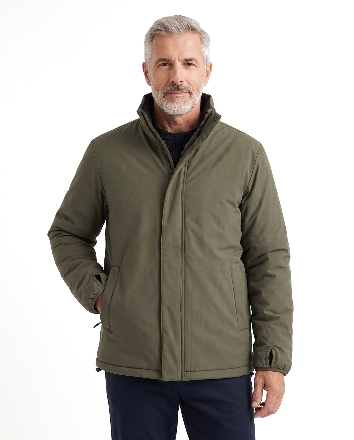 Giacca reversibile uomo leggera ripiegabile con collo alto 1