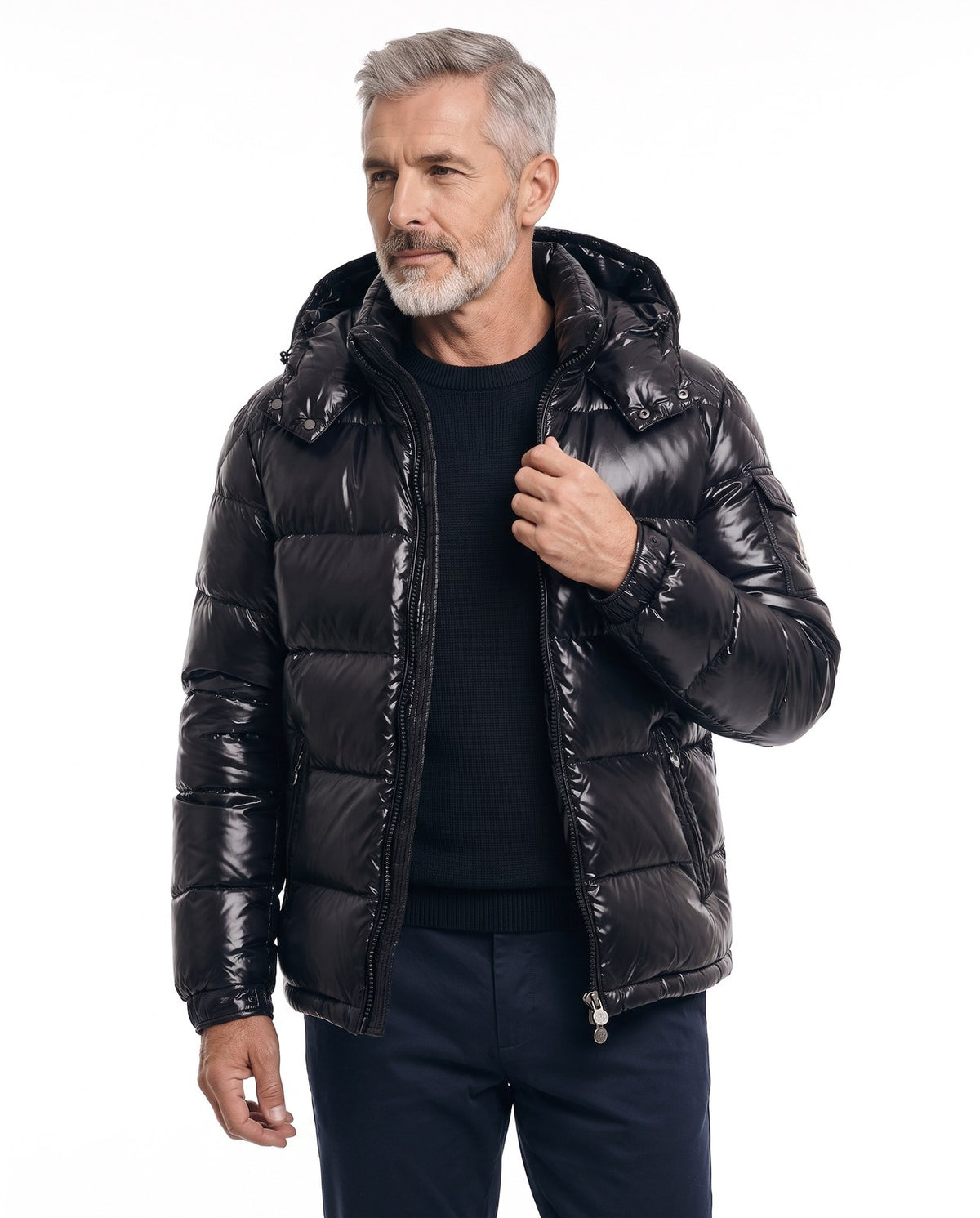 Giacca trapuntata imbottita uomo antivento per l'inverno 1