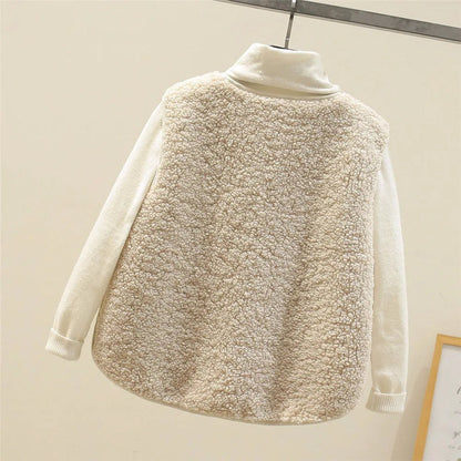 Gilet teddy donna caldo con chiusura a bottoni e imbottitura 8