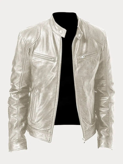 Giubbotto biker uomo con fodera imbottita e polsini 5