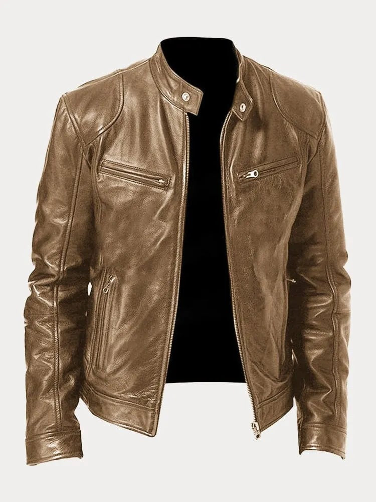 Giubbotto biker uomo con fodera imbottita e polsini 9