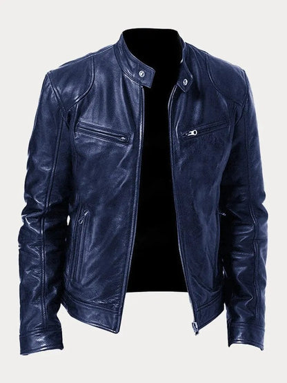 Giubbotto biker uomo con fodera imbottita e polsini 10