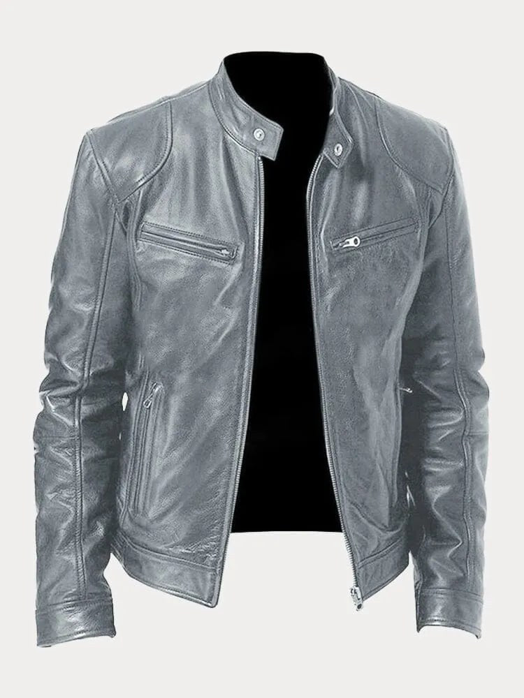Giubbotto biker uomo con fodera imbottita e polsini 6