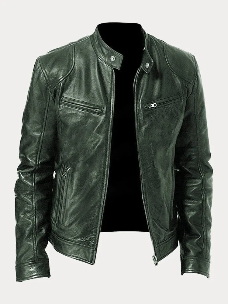 Giubbotto biker uomo con fodera imbottita e polsini 2