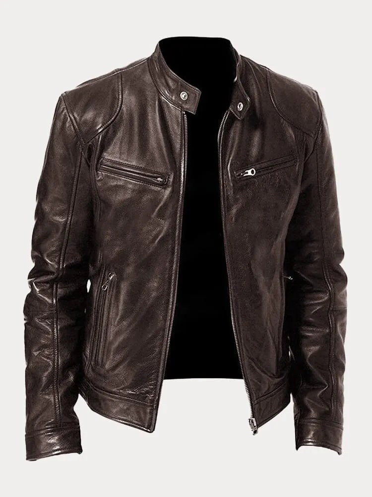 Giubbotto biker uomo con fodera imbottita e polsini 4