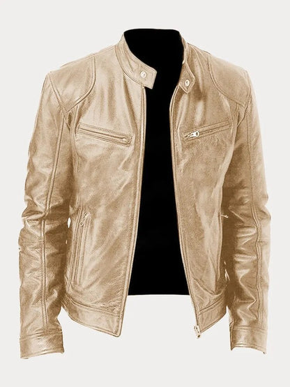 Giubbotto biker uomo con fodera imbottita e polsini 7