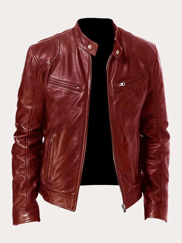 Giubbotto biker uomo con fodera imbottita e polsini 3