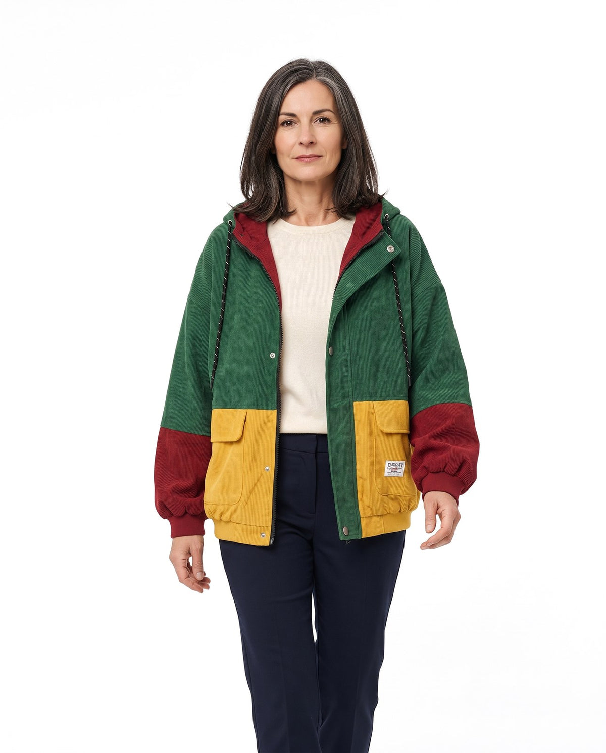 Giubbotto bomber donna con polsini elastici e tasche 1