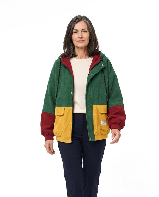 Giubbotto bomber donna con polsini elastici e tasche 1