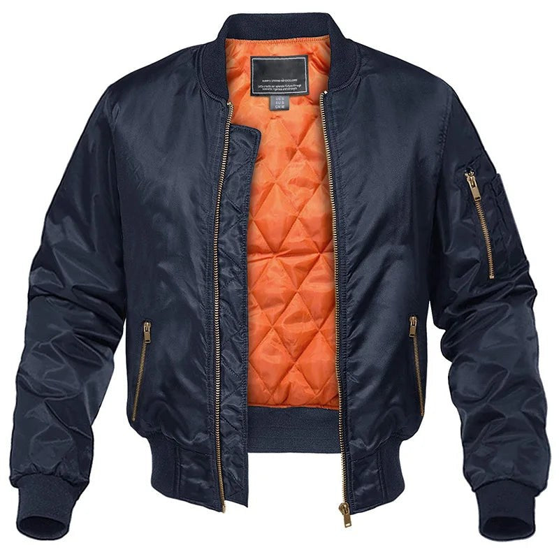 Giubbotto bomber uomo imbottito con zip e polsini elastici 4