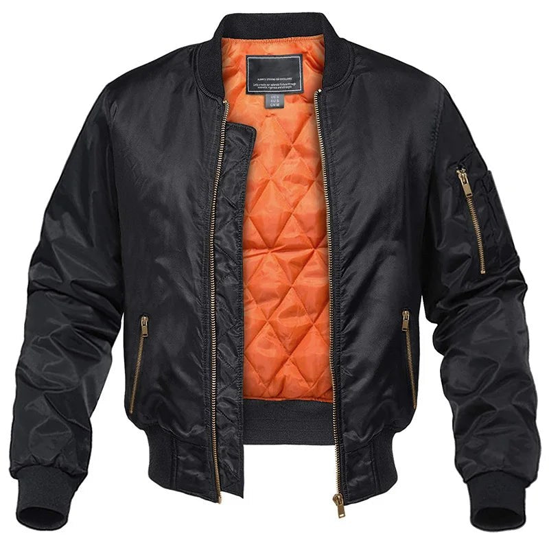 Giubbotto bomber uomo imbottito con zip e polsini elastici 9