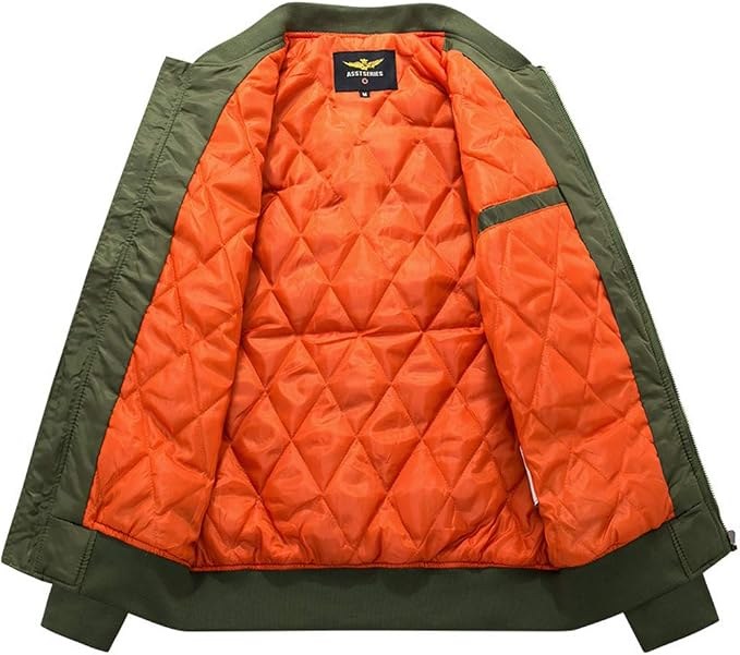 Giubbotto bomber uomo imbottito con zip e polsini elastici 13