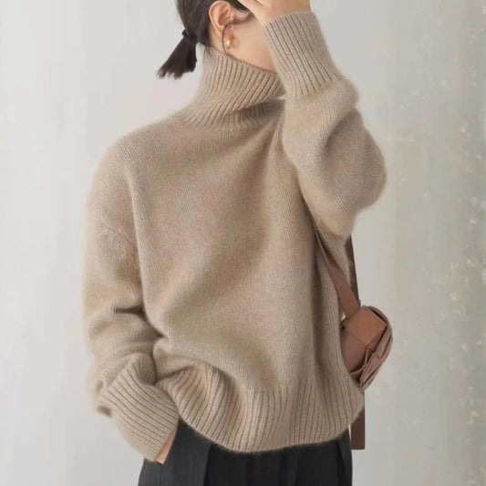 Maglione a collo alto cashmere donna, maglione dolcevita 1