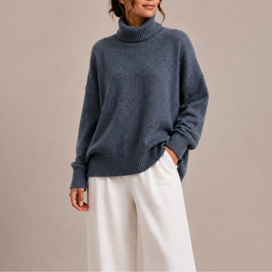 Maglione con collo alto donna oversize in maglia 1