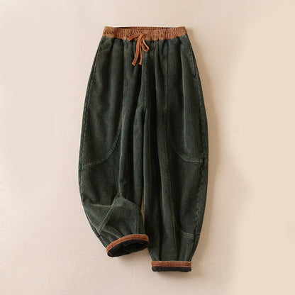 Pantaloni harem in velluto a coste donna 2