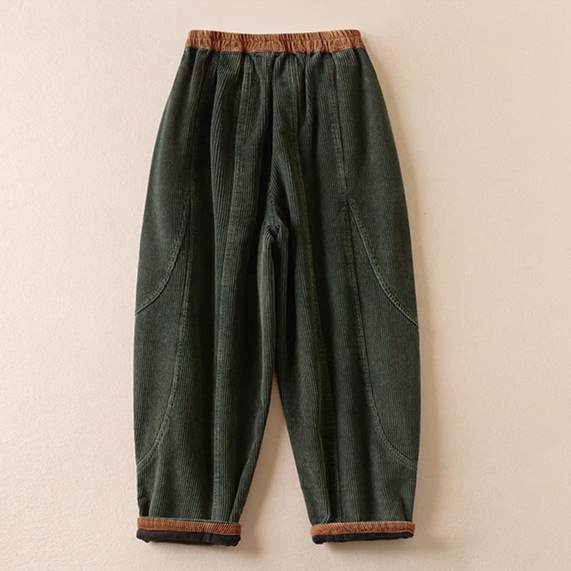 Pantaloni harem in velluto a coste donna 3
