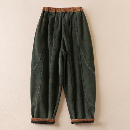 Pantaloni harem in velluto a coste donna 3