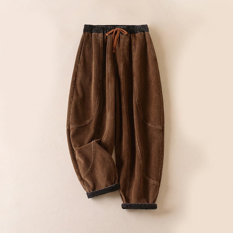 Pantaloni harem in velluto a coste donna 7