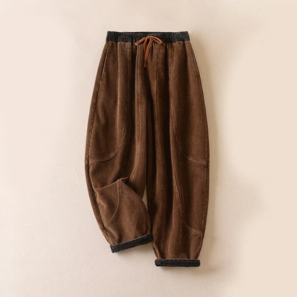 Pantaloni harem in velluto a coste donna 7