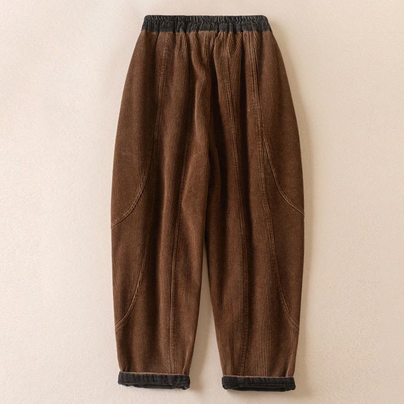 Pantaloni harem in velluto a coste donna 8