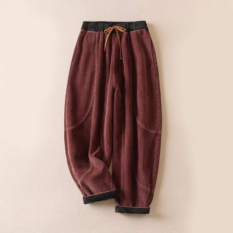 Pantaloni harem in velluto a coste donna 9