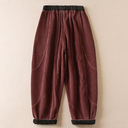 Pantaloni harem in velluto a coste donna 10