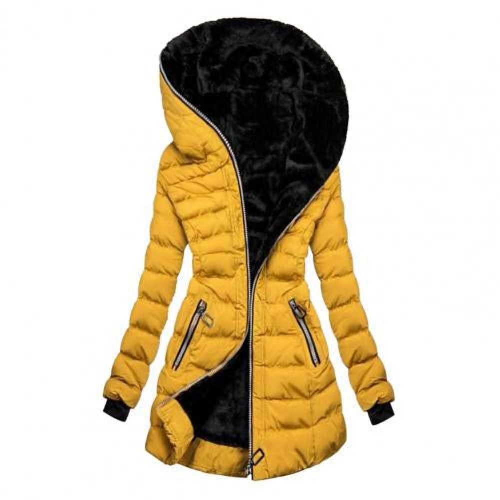 Piumino invernale donna foderato con zip e linea dritta 3
