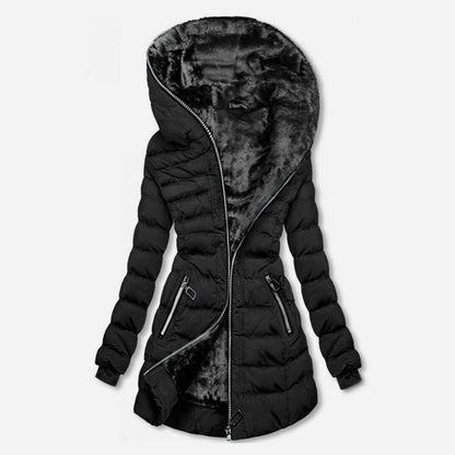 Piumino invernale donna foderato con zip e linea dritta 2