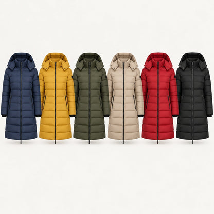 Piumino lungo con cappuccio donna 2