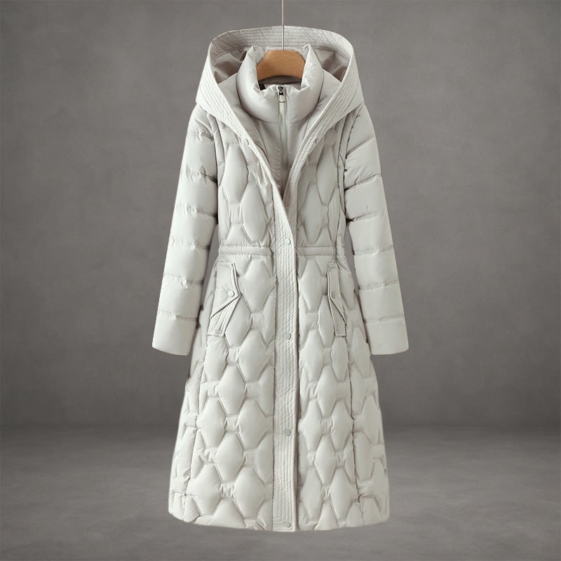 Piumino lungo donna con cappuccio idrorepellente 2