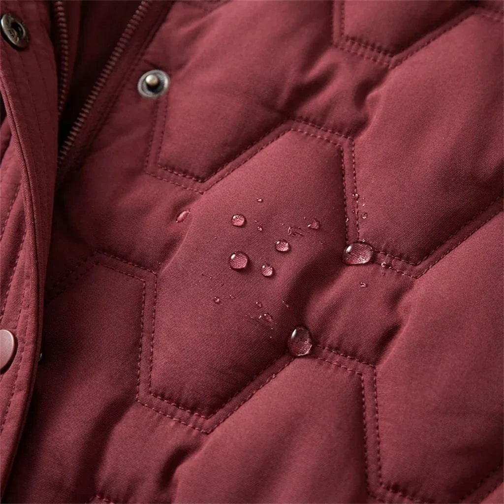Piumino lungo donna con cappuccio idrorepellente 5