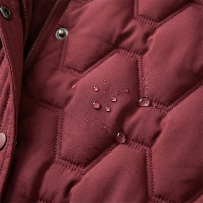 Piumino lungo donna con cappuccio idrorepellente 5