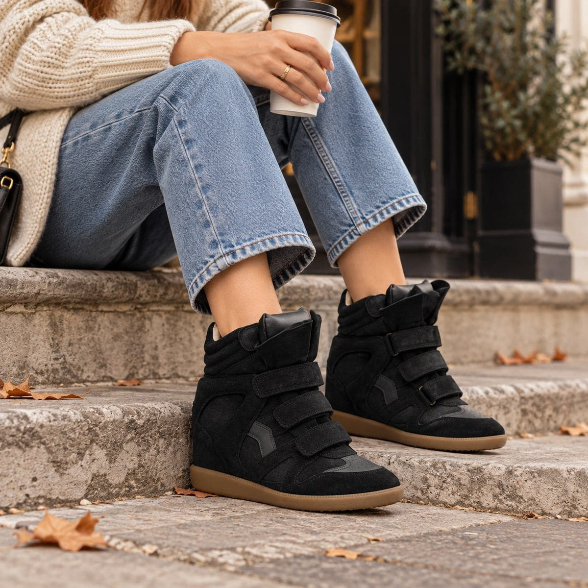 Sneakers alte con zeppa nascosta donna 4