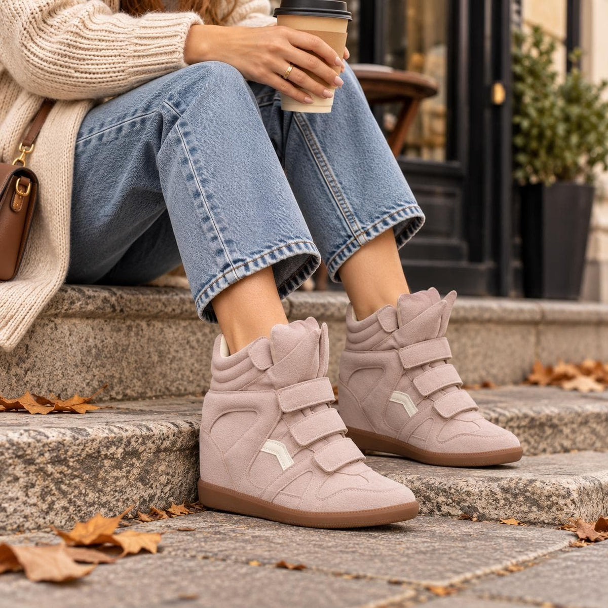 Sneakers alte con zeppa nascosta donna 5