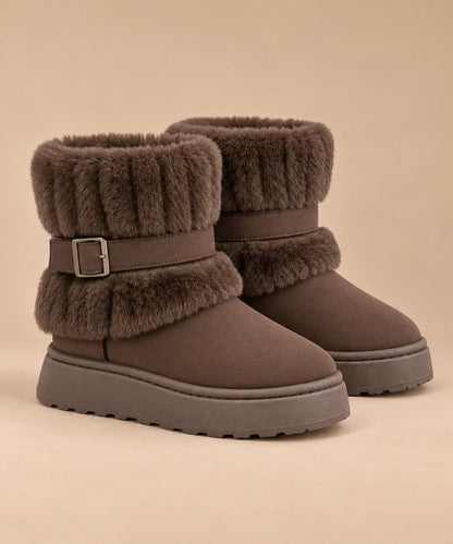 Stivali da neve slip-on con bordo in pelliccia sintetica donna 1