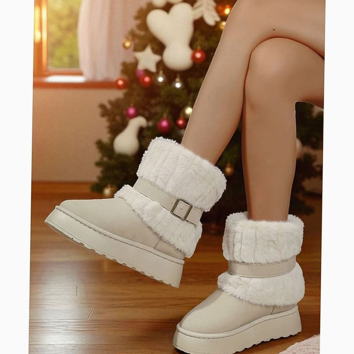 Stivali da neve slip-on con bordo in pelliccia sintetica donna 8