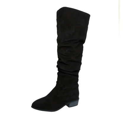 Stivali overknee slip-on con tacco a blocco donna 5