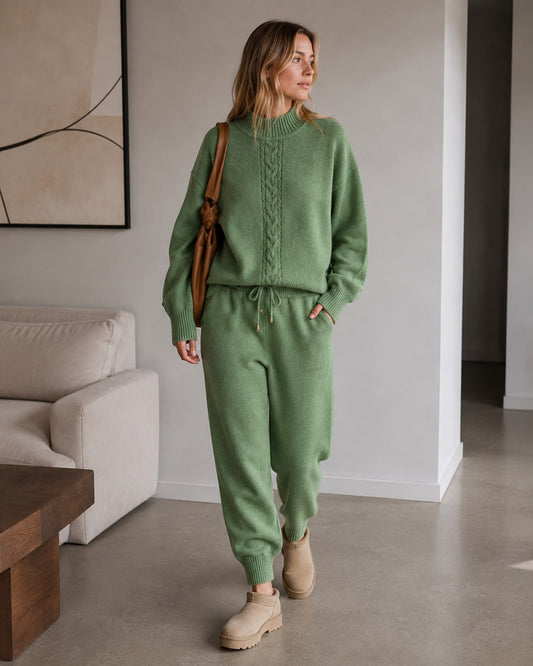 Tuta donna in maglia, completo donna con pullover 1
